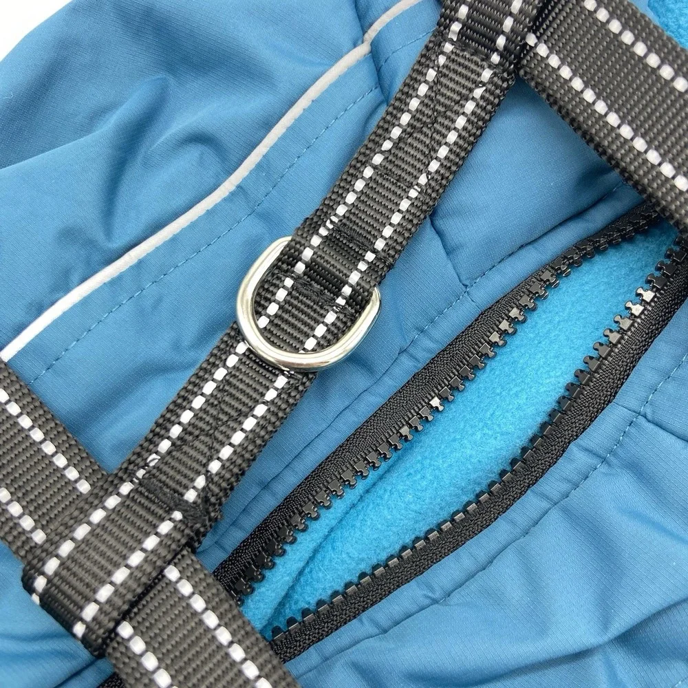 Lelepet Doggy Size Medium Waterproof Jacket With Harness Fleece Gorpcore Cozy